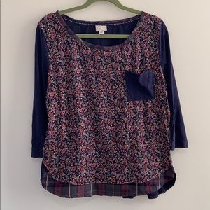 Hi 5 for Anthro Mixed Media shirt